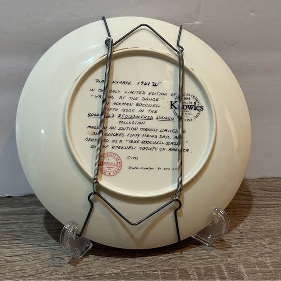 Collector Plate, "Waiting at the Dance" by Norman Rockwell  Edwin M. Knowles - Picture 4 of 7